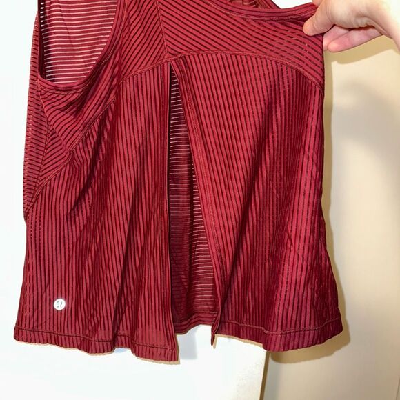 Lululemon Womens Miles Ahead Tank Top Ruby Wine Color No Size EUC - Picture 5 of 9